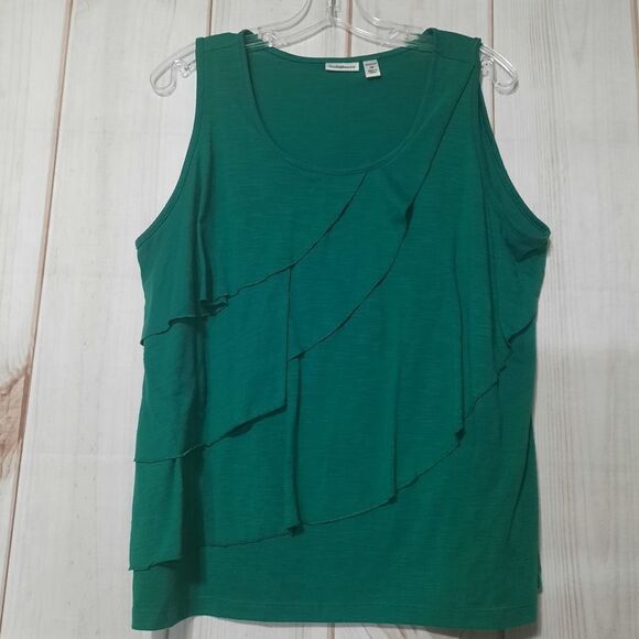 Croft‎ and Barrow blouse ladies size 1x Green Sleeveless Classic Core - Picture 1 of 5